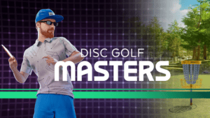 Disc golf player aiming at basket during tournament at Bottled Tastes.