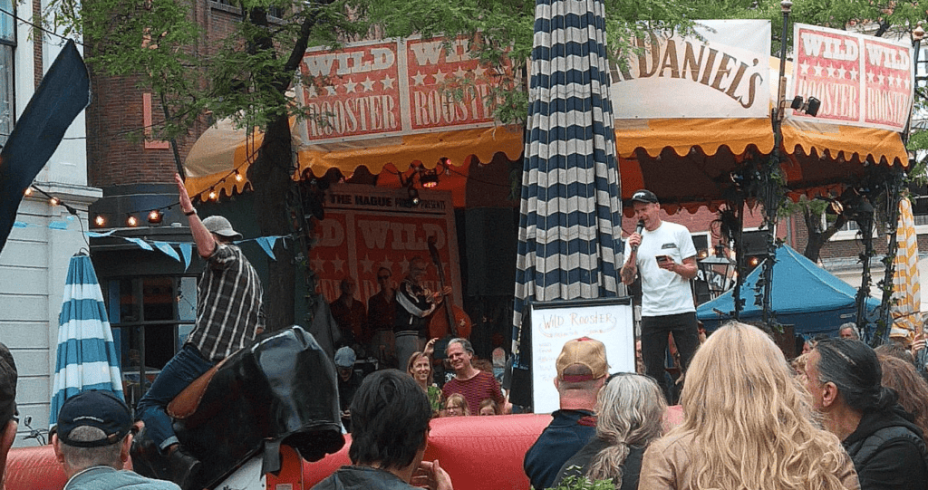 Crowd enjoying live music at Wild Rooster Festival in The Hague.